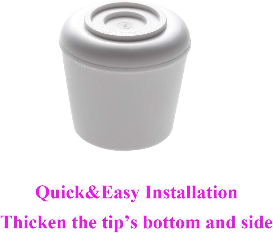 "16-Pack White Non-Slip Rubber Chair Leg Tips Caps with 1” Inner Diameter for Floor Protection"