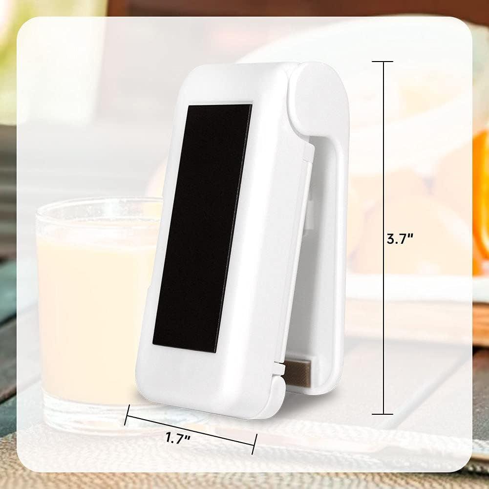 Portable Mini Bag Sealer - Handheld Heat Sealer for Food Storage, White (2 Pack)