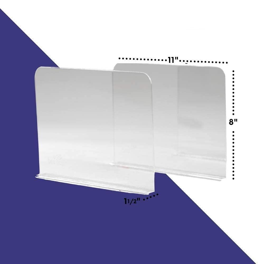 Acrylic Clear Shelf Dividers - Closet Organizer for Clothing, Towels, Sweaters, Purses, and Books - Pack of 6