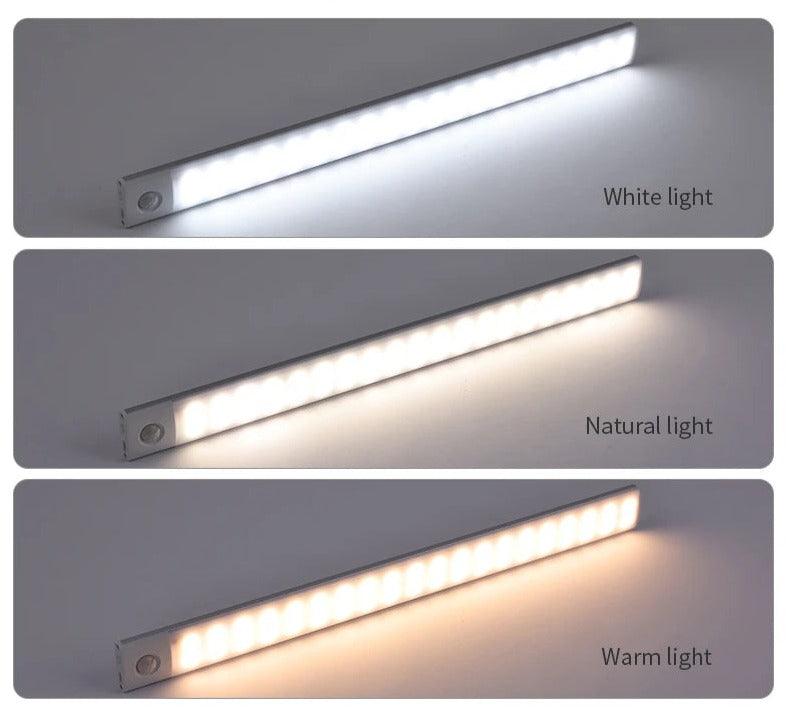 Night Light 20/30/40/60CM Motion Sensor Light Wireless USB LED Cabinet Light Wardrobe Lamp for Kitchen Cabinet Bedroom Wardrobe
