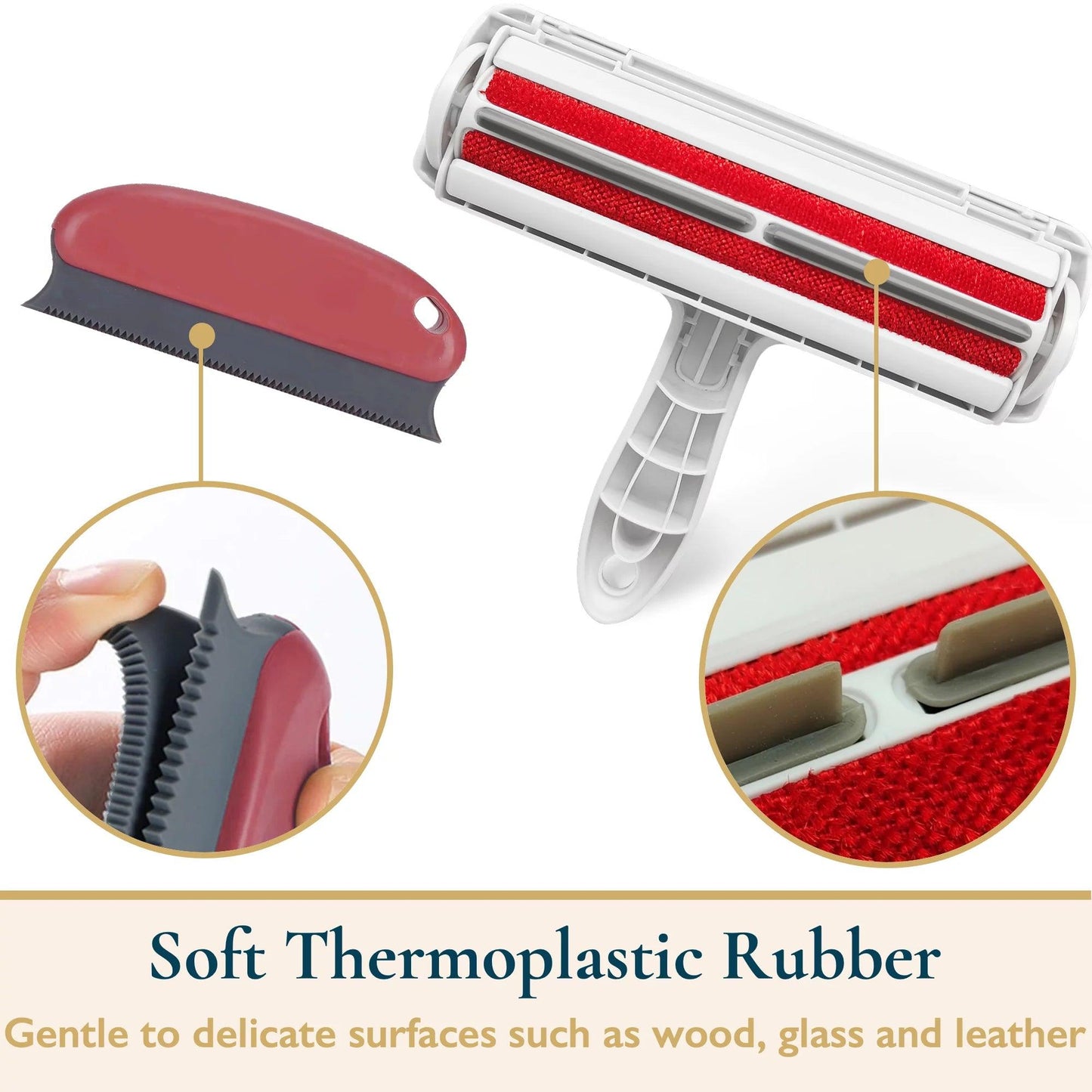 Professional Title: "Reusable Pet Hair Roller and Detailer Set for Furniture, Car, and Clothes"