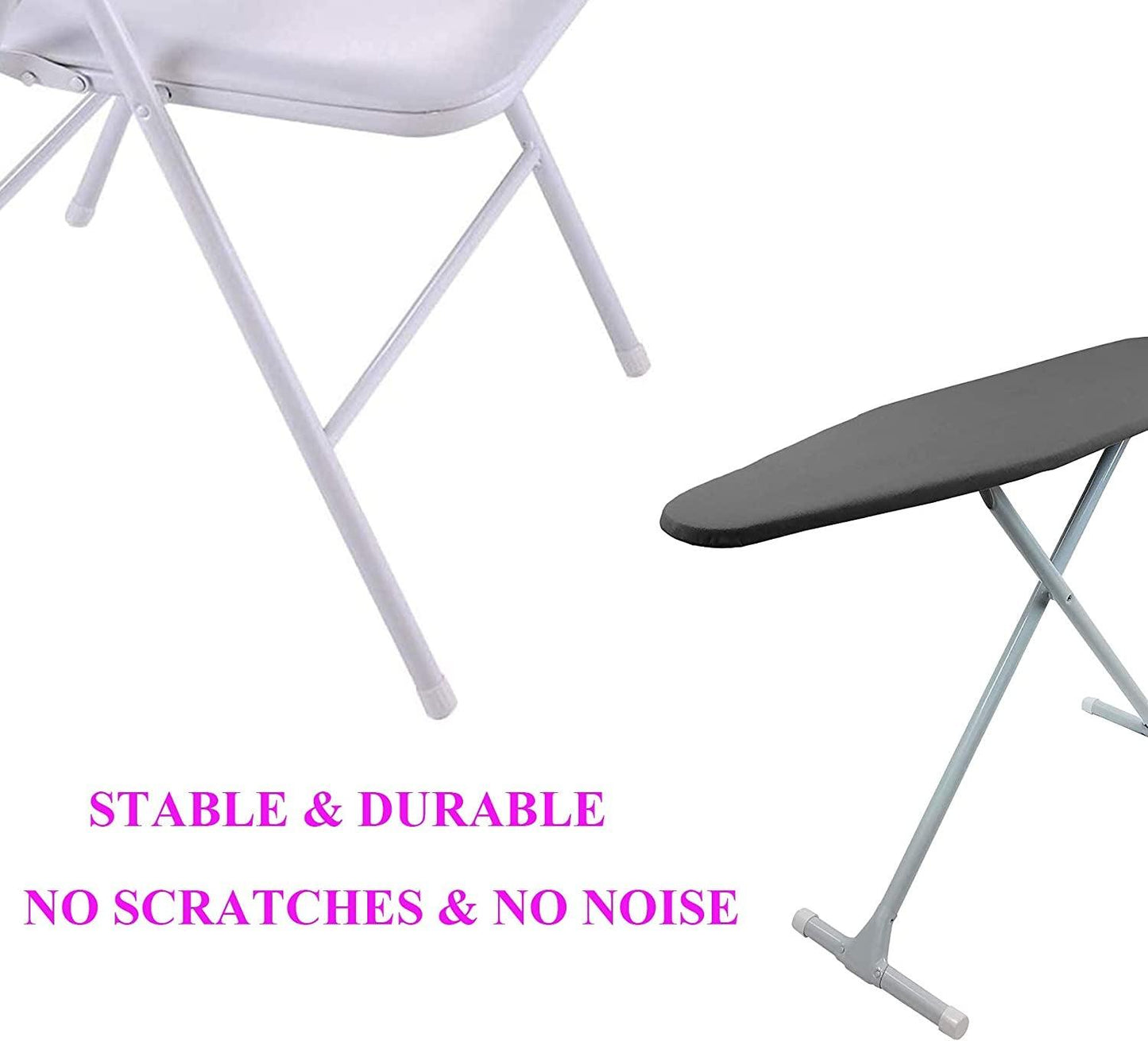 "16-Pack White Non-Slip Rubber Chair Leg Tips Caps with 1” Inner Diameter for Floor Protection"