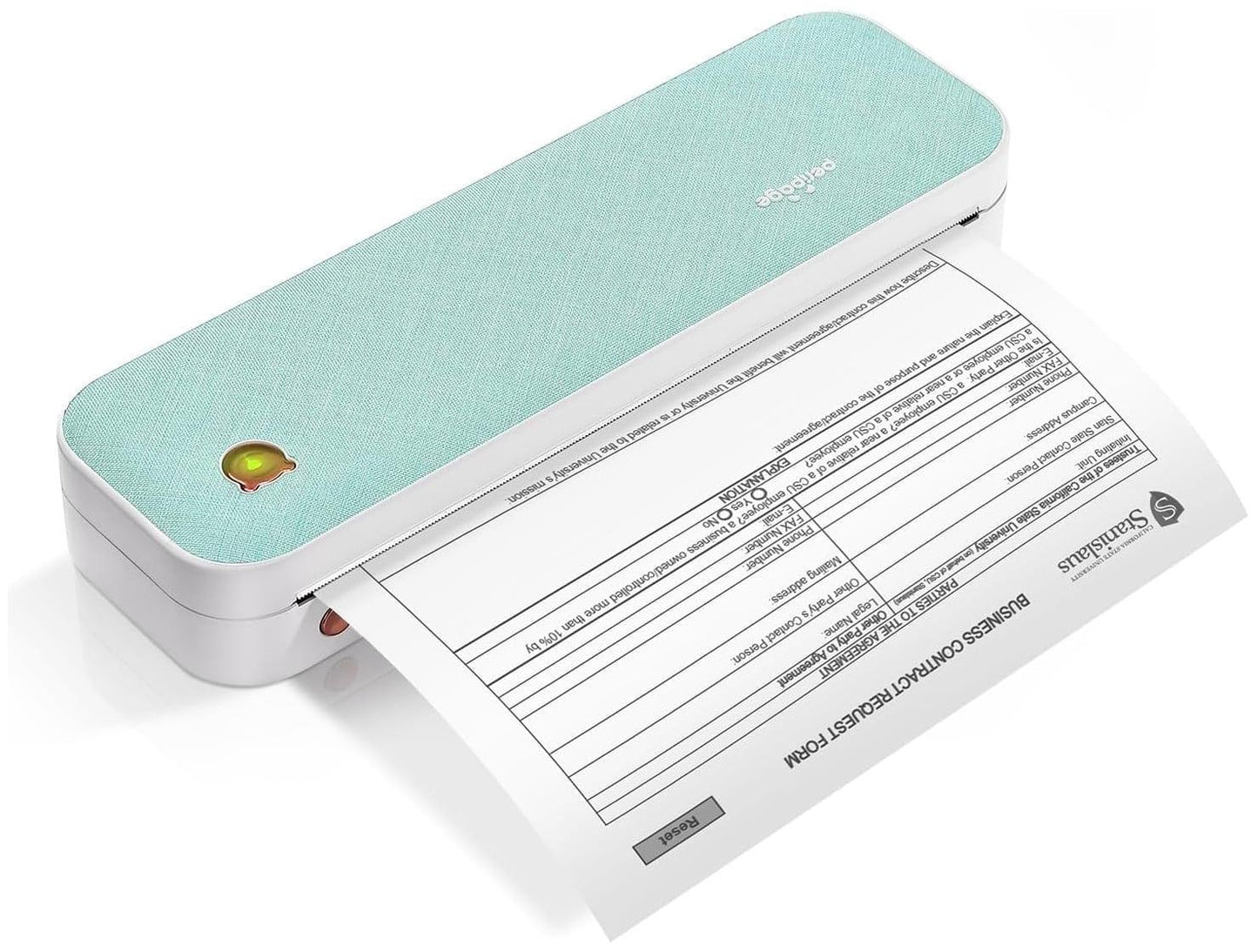 Portable Wireless Thermal Inkless Printer - Bluetooth Compatible with Android, iOS, and Laptop - Green