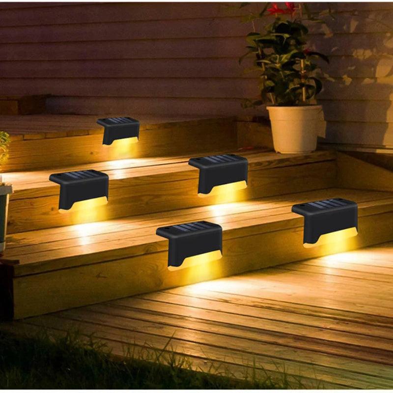 LED Solar Step Lamp Outdoor Path Stair Light Garden LED Lights Waterproof Balcony Light Solar Light for Garden Step Patio Fence