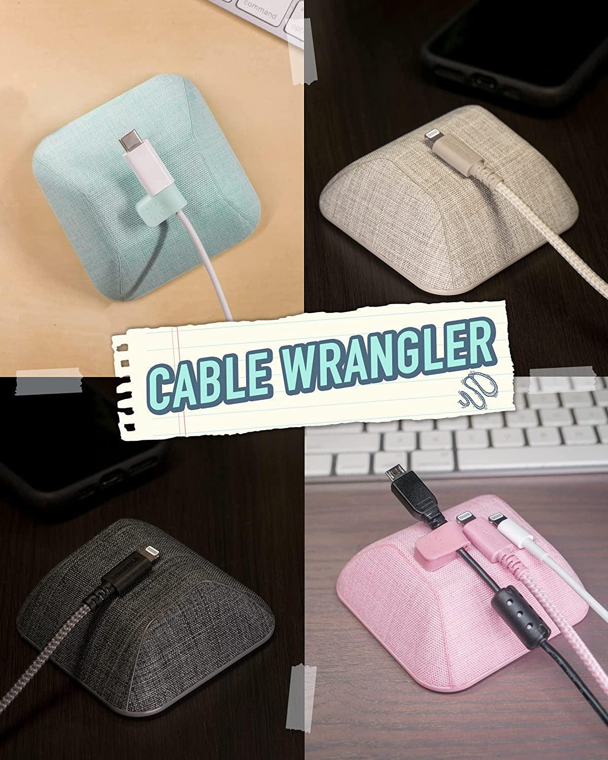 Professional title: " Magnetic Cable Organizer with Magnet Clips for Charger Management - No. 2 Pencil Gray"