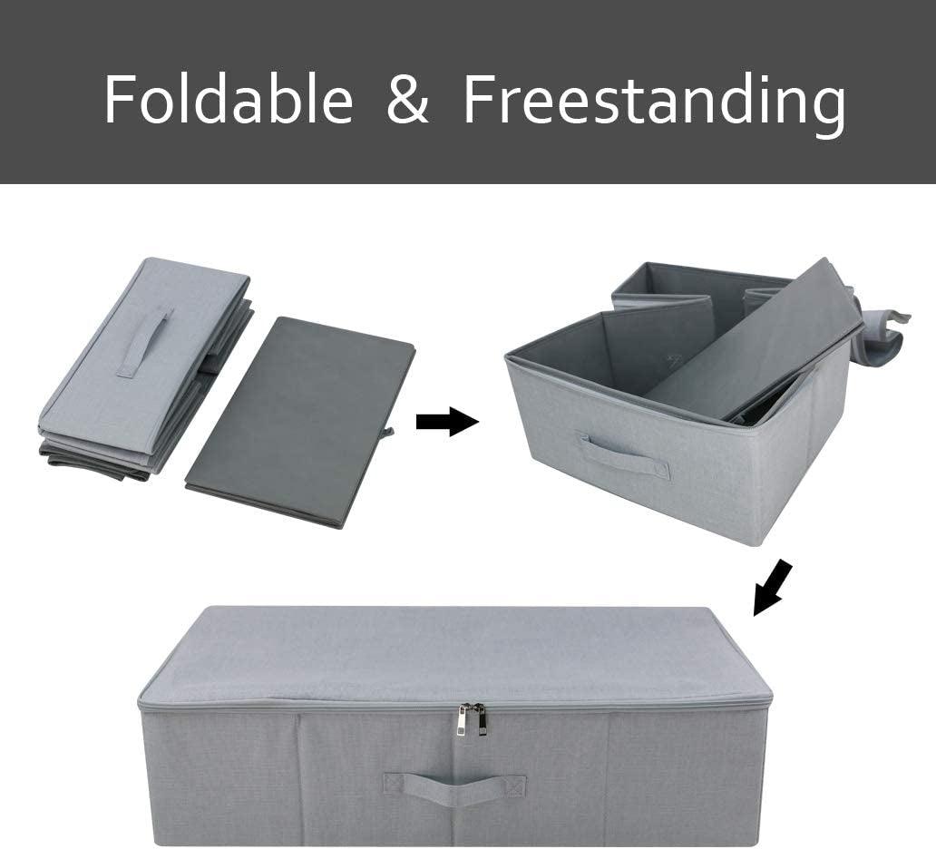 Under Bed Storage Bins with Lids - Bedroom Wardrobe and Closet Organizer