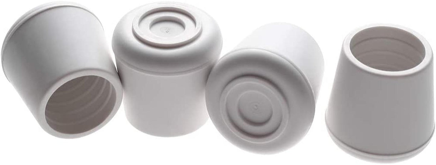 "16-Pack White Non-Slip Rubber Chair Leg Tips Caps with 1” Inner Diameter for Floor Protection"