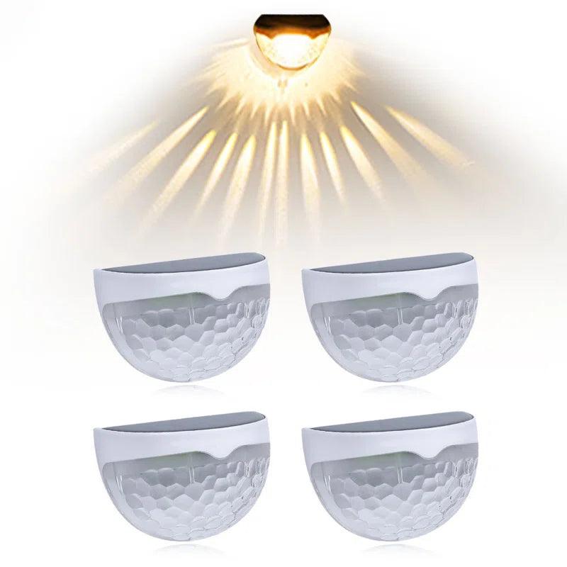 Solar Powered Integrated LED Deck Light Pack Solar Wall Lights for Fence, Yard, Patio, and Pathway