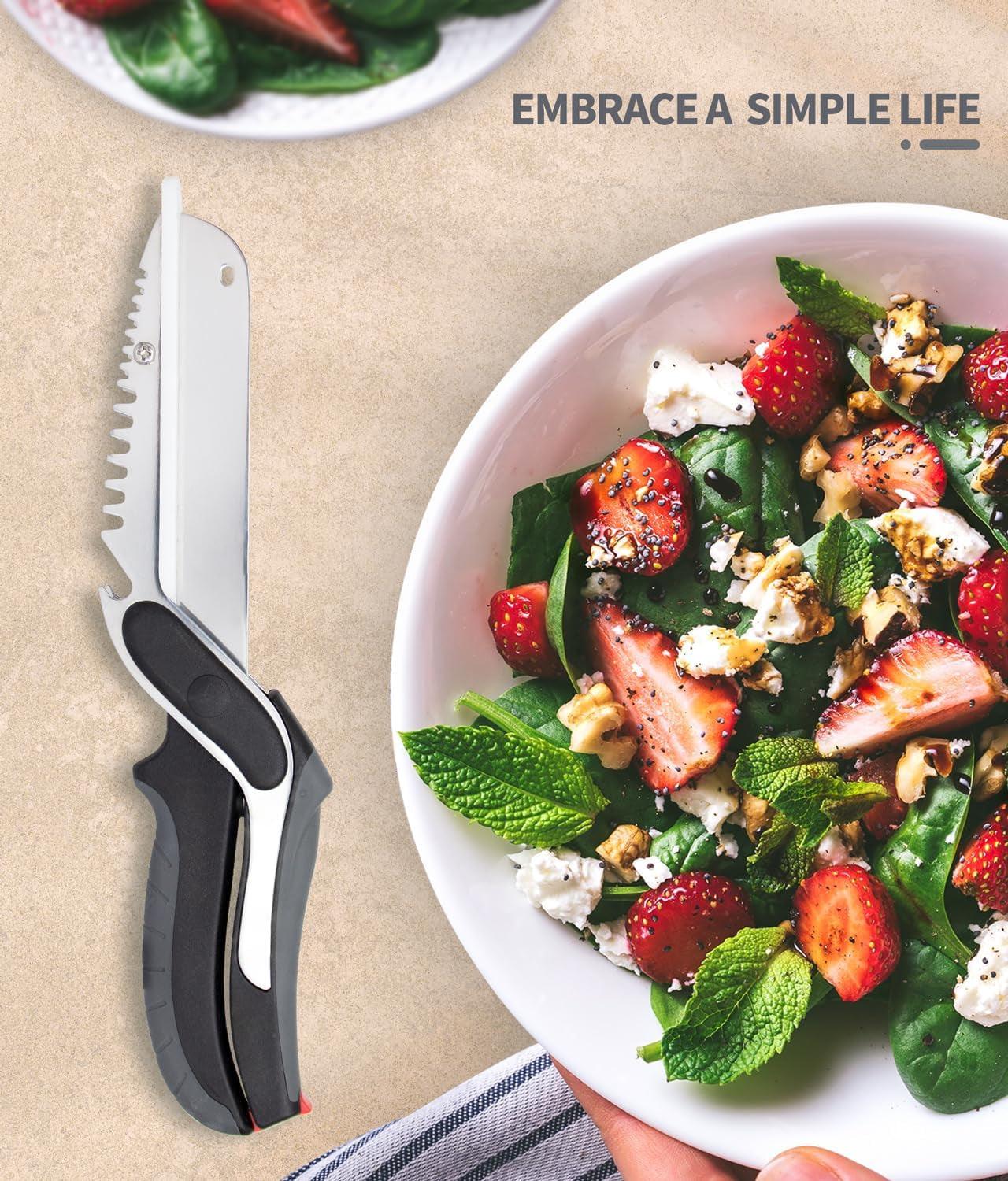 Professional Title: "Multi-Purpose Kitchen Scissors with Cutting Board - Heavy Duty Vegetable Cutter and Food Chopper, Dishwasher Safe"