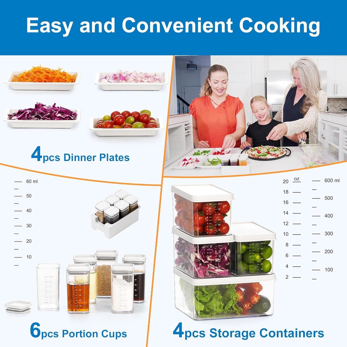 Meal Prep Kitchen Station - Food Prep Station, Outdoor Mobile Barbecue Portable Camping Kitchen Box Prep Station
