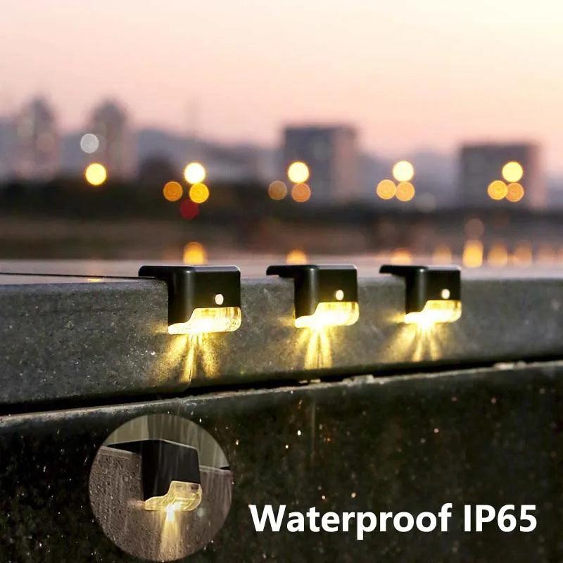 LED Solar Step Lamp Outdoor Path Stair Light Garden LED Lights Waterproof Balcony Light Solar Light for Garden Step Patio Fence