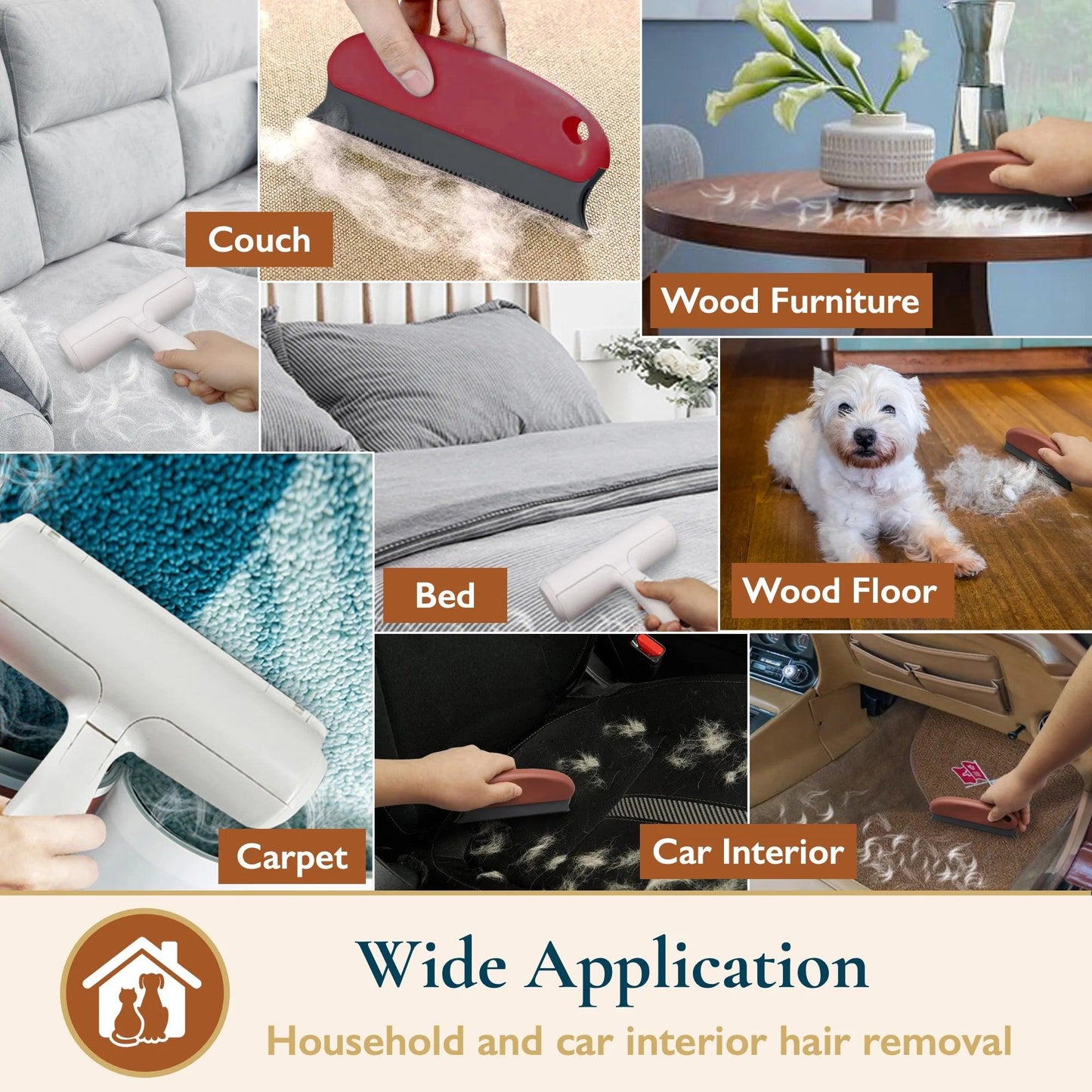 Professional Title: "Reusable Pet Hair Roller and Detailer Set for Furniture, Car, and Clothes"