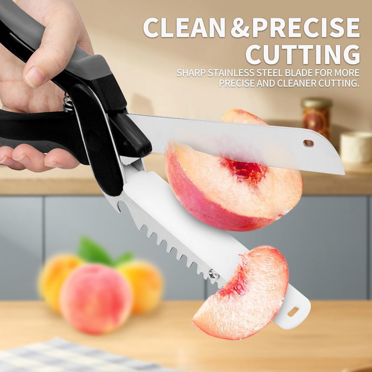 Professional Title: "Multi-Purpose Kitchen Scissors with Cutting Board - Heavy Duty Vegetable Cutter and Food Chopper, Dishwasher Safe"