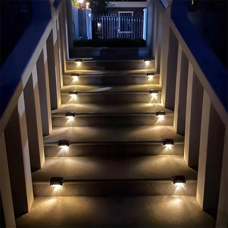 LED Solar Step Lamp Outdoor Path Stair Light Garden LED Lights Waterproof Balcony Light Solar Light for Garden Step Patio Fence