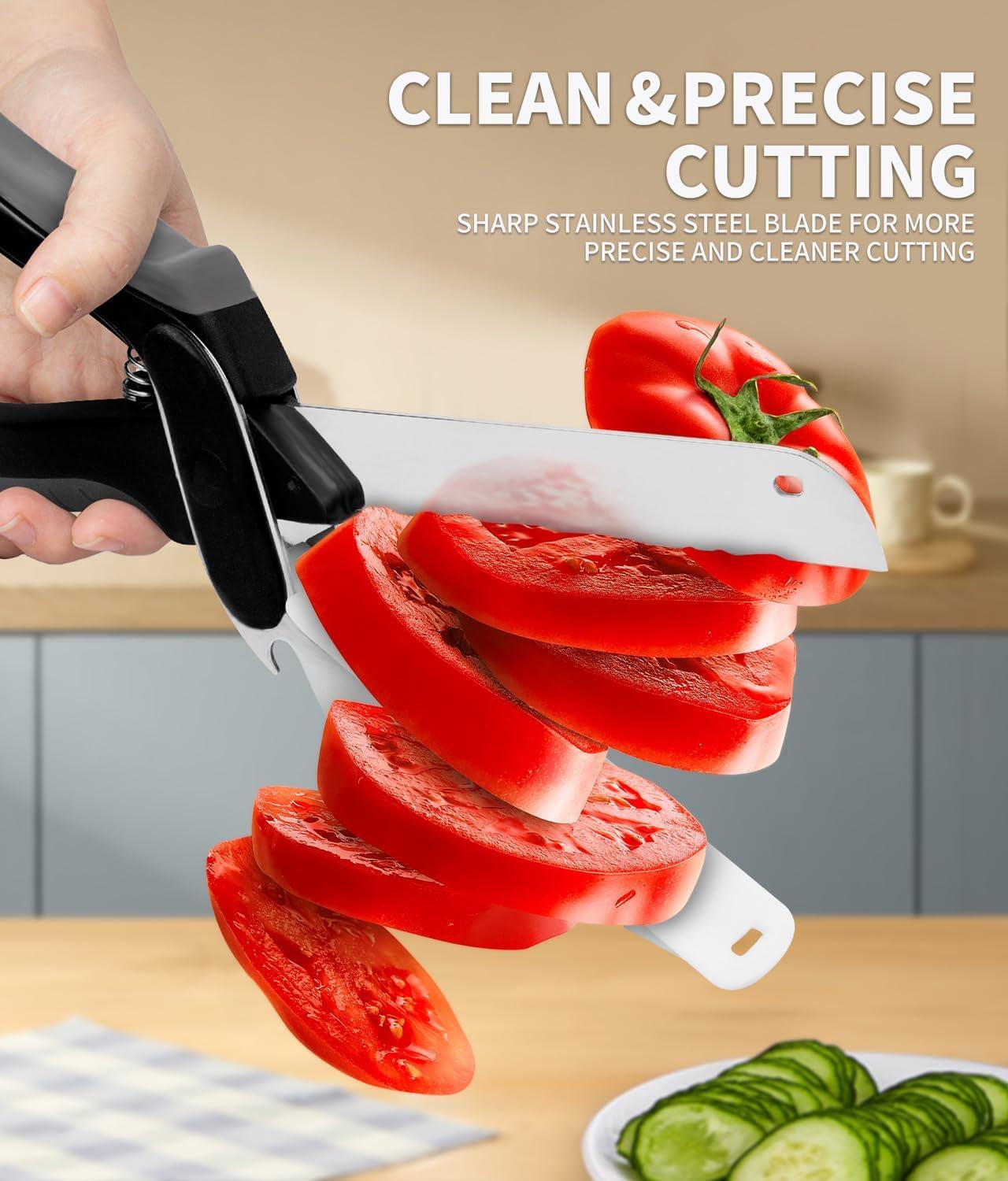 Professional Title: "Multi-Purpose Kitchen Scissors with Cutting Board - Heavy Duty Vegetable Cutter and Food Chopper, Dishwasher Safe"
