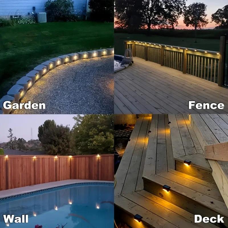 LED Solar Step Lamp Outdoor Path Stair Light Garden LED Lights Waterproof Balcony Light Solar Light for Garden Step Patio Fence