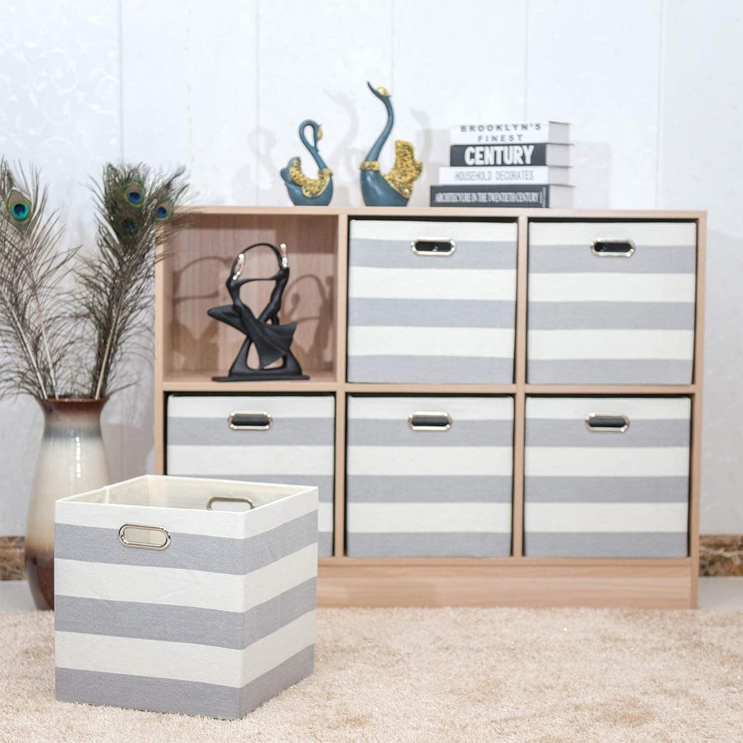 3X Thicker Storage Bins Storage Cubes, 13×13 Fabric Storage Boxes Foldable Baskets Containers Drawers for Nurseries,Offices,Closets,Home Décor