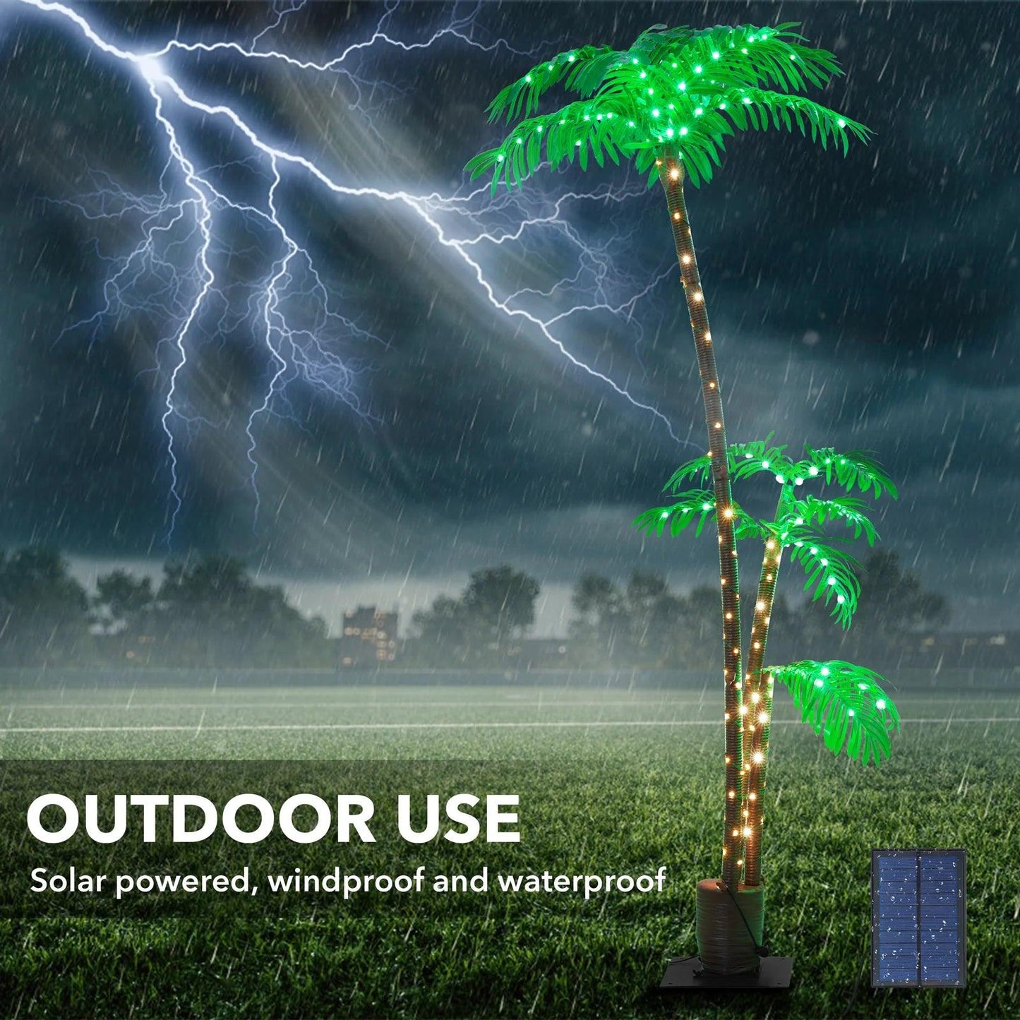 7-Foot Lighted Palm Tree for Outdoor Decoration