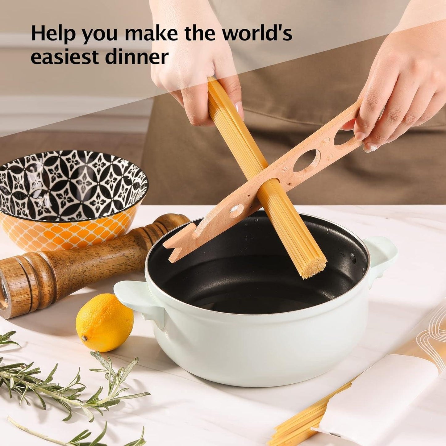 Wooden 3-in-1 Kitchen Tool Set for Pasta, Herbs, and Oven Rack - Small Appliances for Cooking