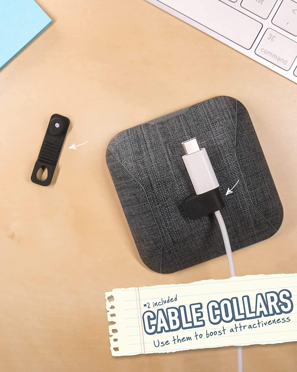 Professional title: " Magnetic Cable Organizer with Magnet Clips for Charger Management - No. 2 Pencil Gray"
