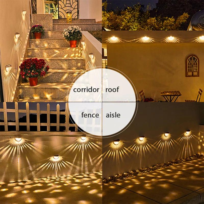 Solar Powered Integrated LED Deck Light Pack Solar Wall Lights for Fence, Yard, Patio, and Pathway