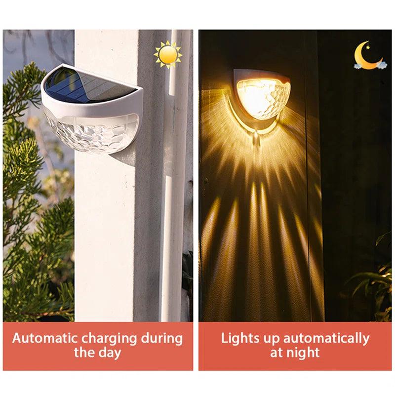 Solar Powered Integrated LED Deck Light Pack Solar Wall Lights for Fence, Yard, Patio, and Pathway