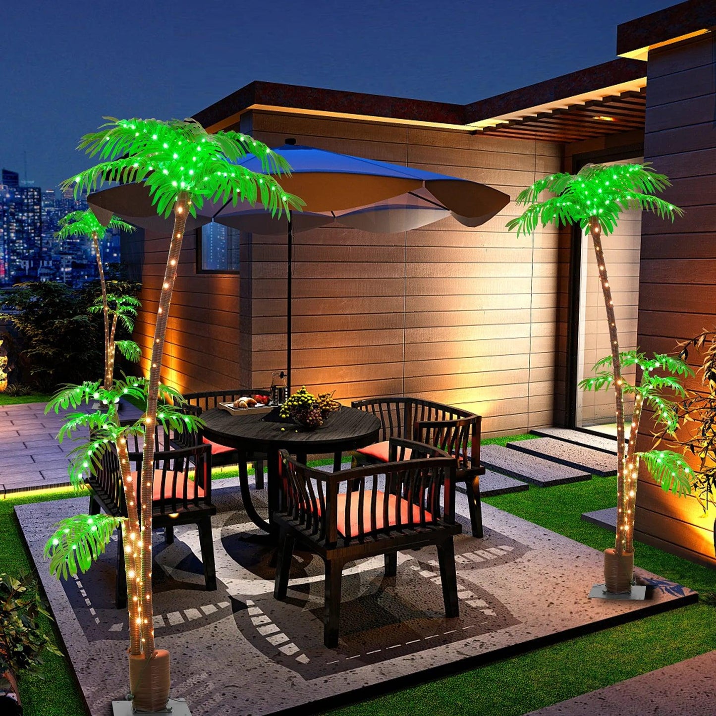 7-Foot Lighted Palm Tree for Outdoor Decoration