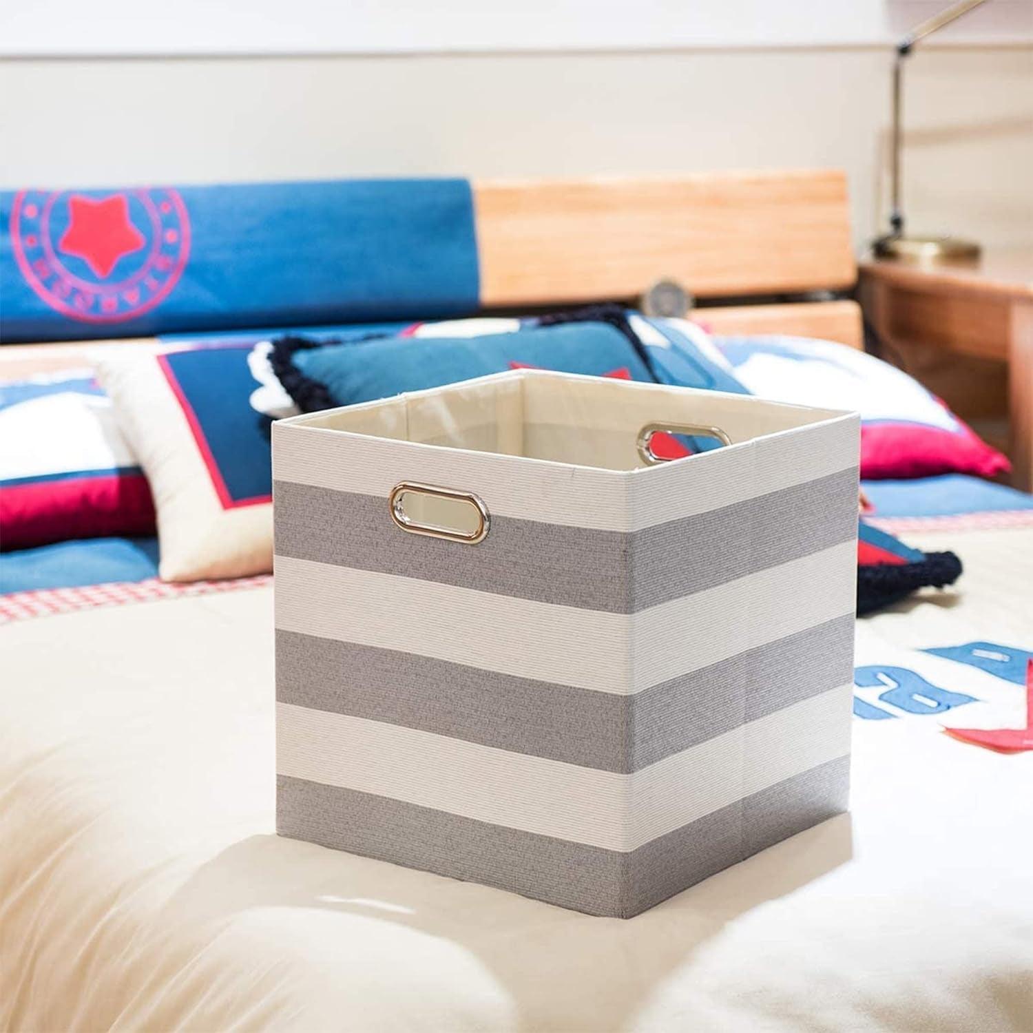 3X Thicker Storage Bins Storage Cubes, 13×13 Fabric Storage Boxes Foldable Baskets Containers Drawers for Nurseries,Offices,Closets,Home Décor