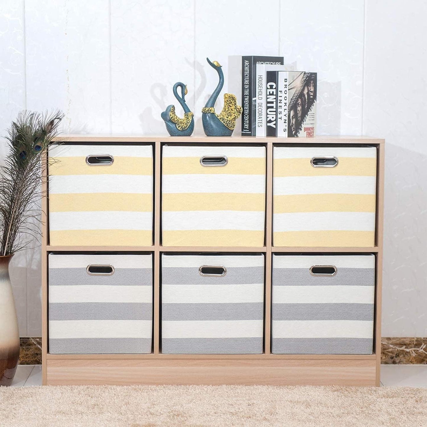3X Thicker Storage Bins Storage Cubes, 13×13 Fabric Storage Boxes Foldable Baskets Containers Drawers for Nurseries,Offices,Closets,Home Décor