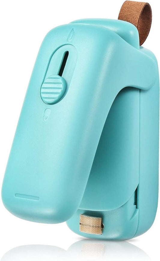 Portable Mini Bag Sealer with Cutter and Heat Resealer - Ideal for Vacuum Sealer Bags, Chip Bags, Plastic Food Bags, Snacks, and Cereal - Green