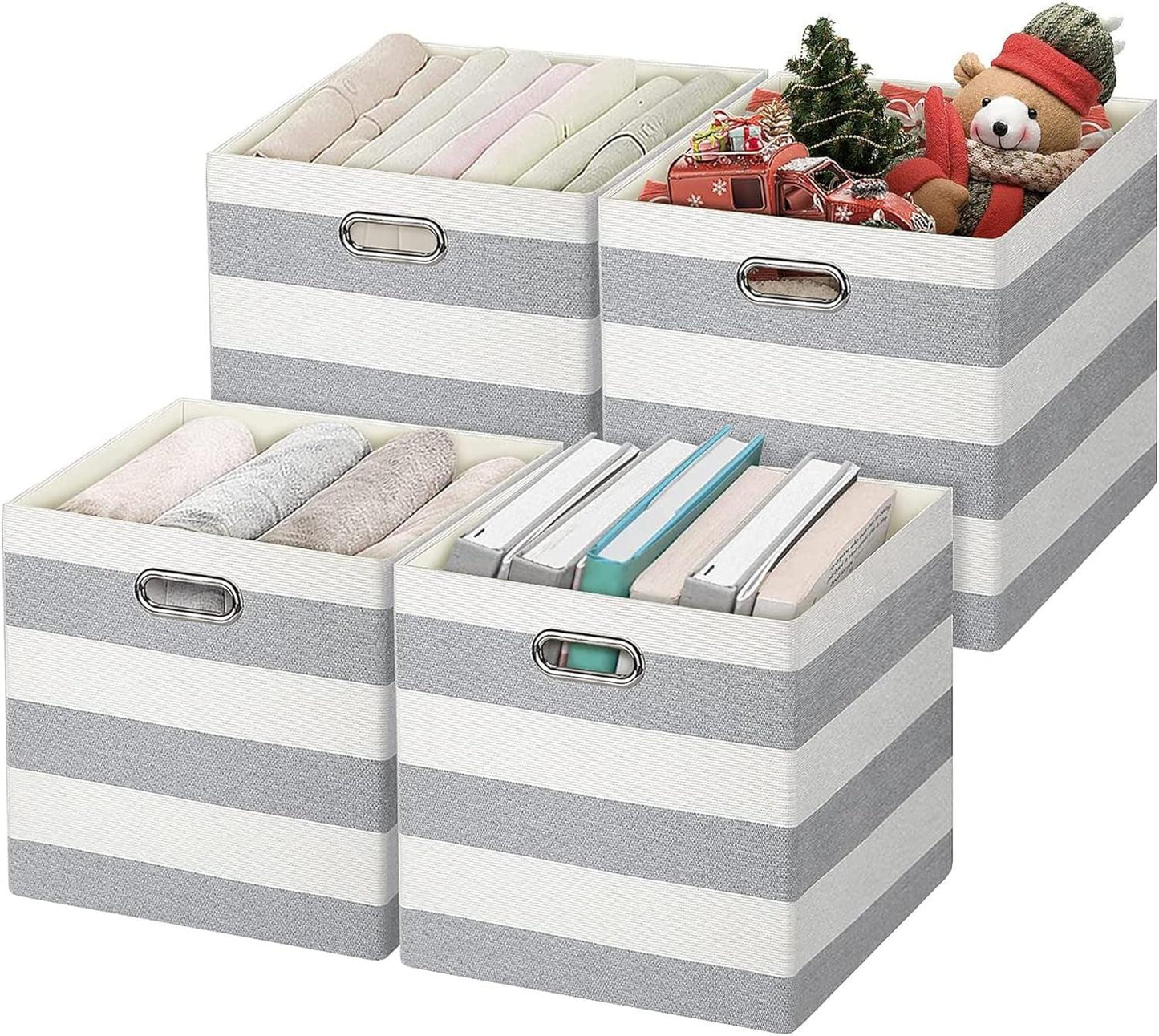 3X Thicker Storage Bins Storage Cubes, 13×13 Fabric Storage Boxes Foldable Baskets Containers Drawers for Nurseries,Offices,Closets,Home Décor