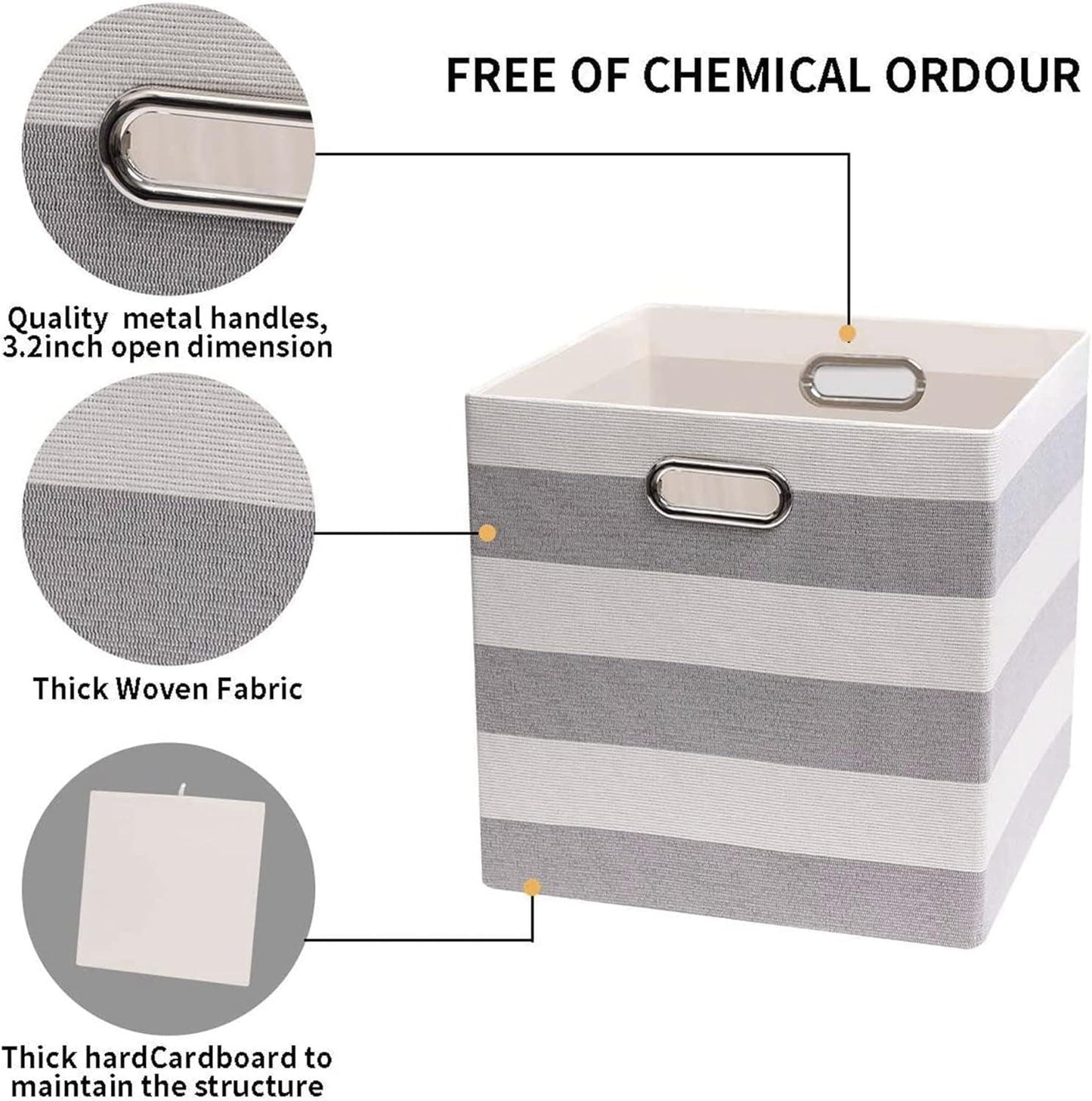 3X Thicker Storage Bins Storage Cubes, 13×13 Fabric Storage Boxes Foldable Baskets Containers Drawers for Nurseries,Offices,Closets,Home Décor
