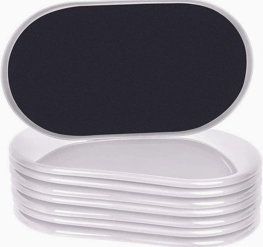 Large Furniture Sliders for Carpet - 8 Pack, Oval Shape, Reusable Moving Pads - 9 1/2" X 5 3/4" - Ideal for Heavy Items like Bed, Sofa, Fridge, Couch, Cabinet - Beige